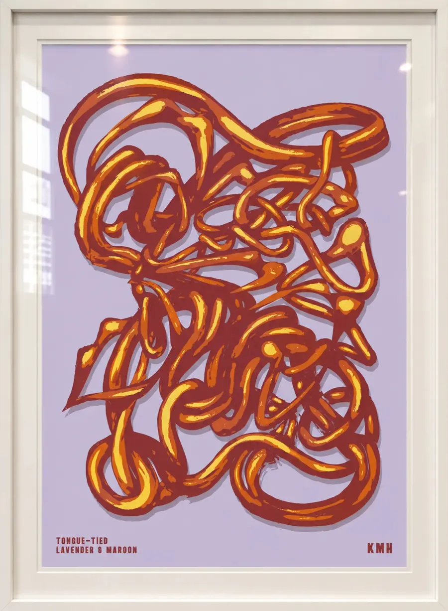 Tongue-Tied, Lavender & Maroon by Karl Hoffmann