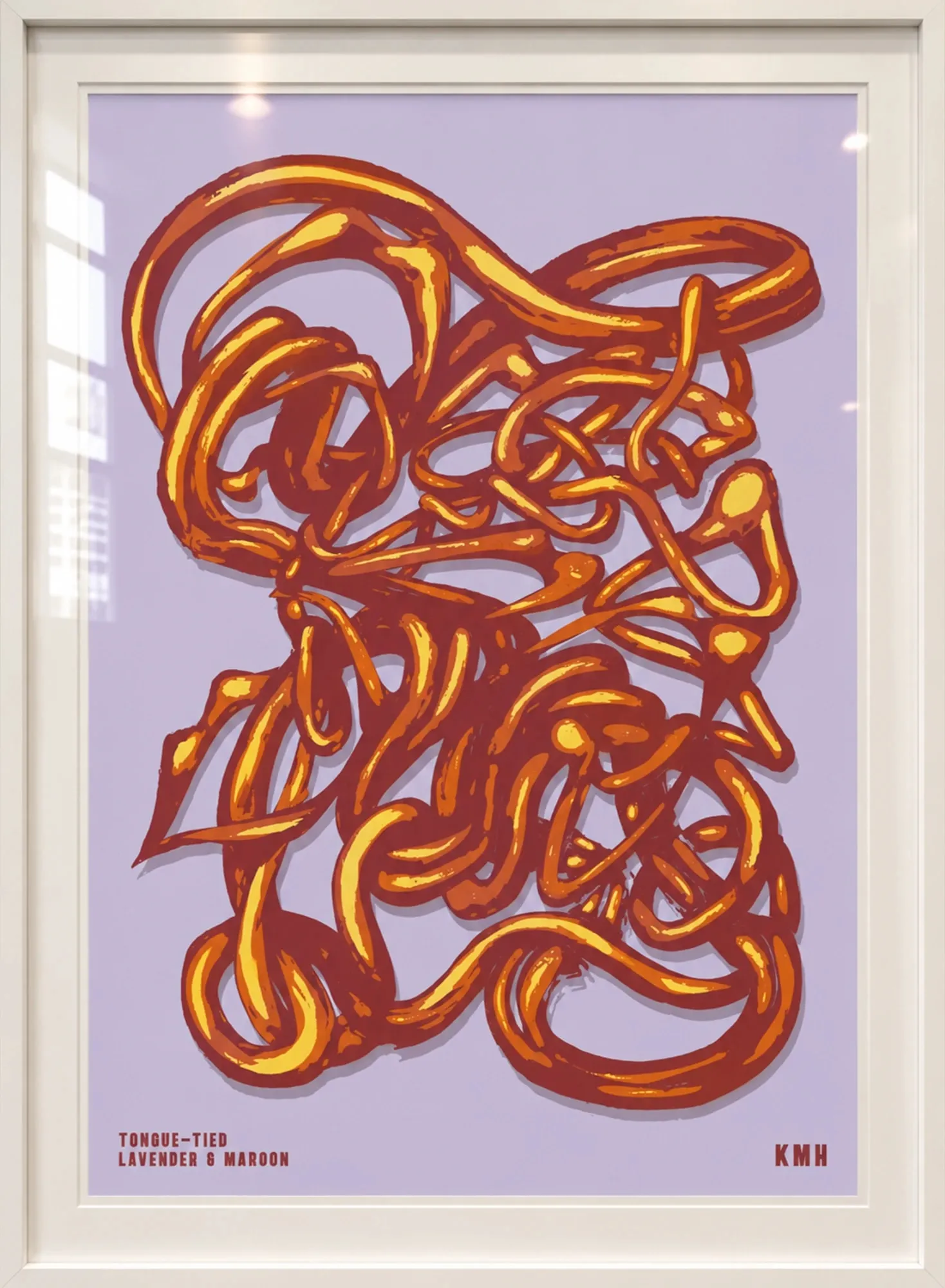 Tongue-Tied, Lavender & Maroon by Karl Hoffmann