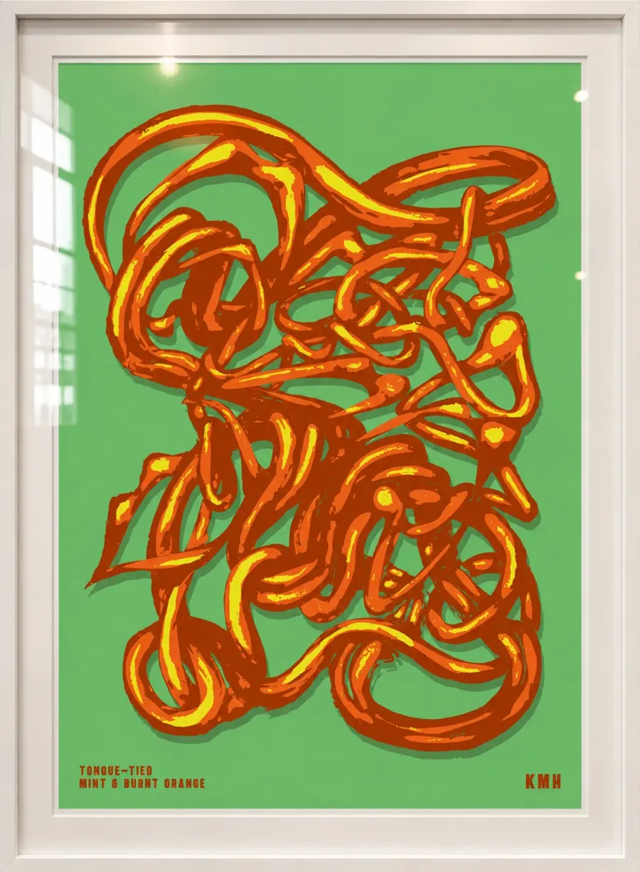 Tongue-Tied, Mint & Burnt Orange by Karl Hoffmann