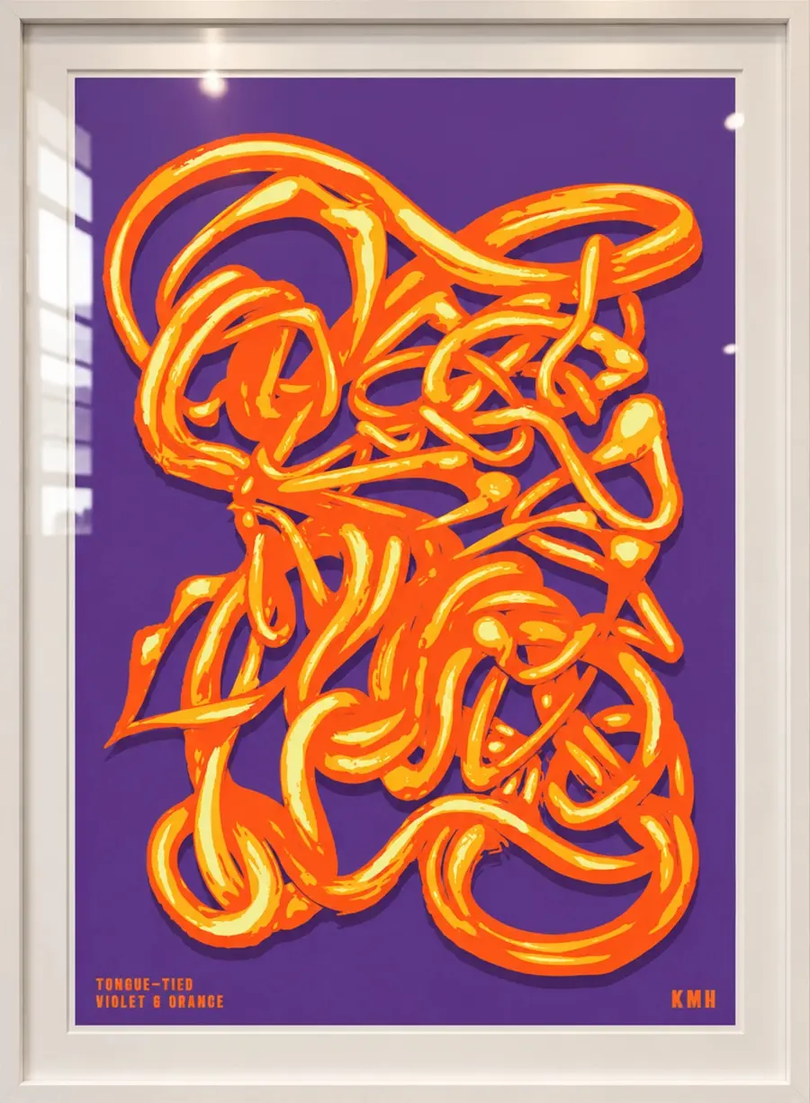 Tongue-Tied, Violet & Orange by Karl Hoffmann